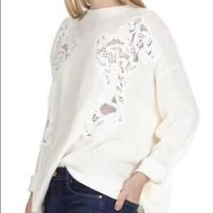 Sandro open back sweater with lace
